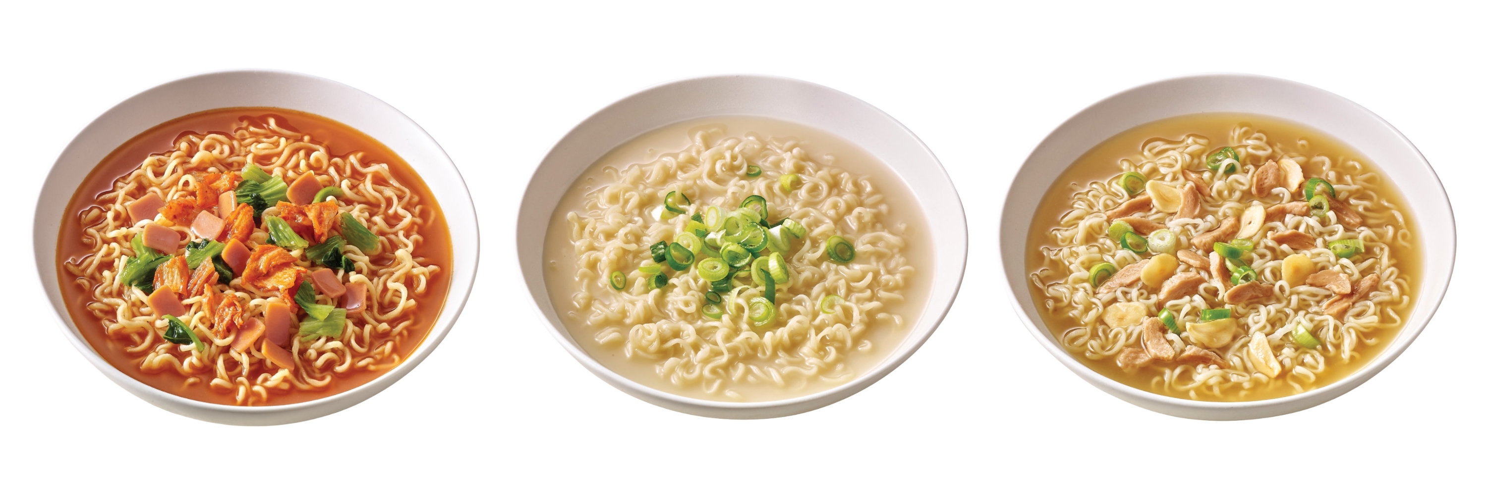 부대찌개·곰탕·삼계탕 사발면을 각각 조리한 공식 예시